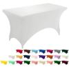 imageUtopia Kitchen Spandex Tablecloth 1 Pack 6FT White 200 GSM Tight Fitted Washable and Wrinkle Resistant Stretch Rectangular Patio Table Cover for Event Wedding ampamp Banquet 72Lx30Wx30H InchWhite