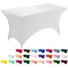 imageUtopia Kitchen Spandex Tablecloth 1 Pack 6FT White 200 GSM Tight Fitted Washable and Wrinkle Resistant Stretch Rectangular Patio Table Cover for Event Wedding ampamp Banquet 72Lx30Wx30H InchWhite