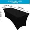 imageUtopia Kitchen Spandex Tablecloth 1 Pack 6FT White 200 GSM Tight Fitted Washable and Wrinkle Resistant Stretch Rectangular Patio Table Cover for Event Wedding ampamp Banquet 72Lx30Wx30H InchBlack