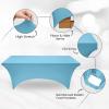 imageUtopia Kitchen Spandex Tablecloth 1 Pack 6FT White 200 GSM Tight Fitted Washable and Wrinkle Resistant Stretch Rectangular Patio Table Cover for Event Wedding ampamp Banquet 72Lx30Wx30H InchBlue Mist
