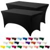 imageUtopia Kitchen Spandex Tablecloth 1 Pack 6FT White 200 GSM Tight Fitted Washable and Wrinkle Resistant Stretch Rectangular Patio Table Cover for Event Wedding ampamp Banquet 72Lx30Wx30H InchBlack