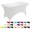 imageUtopia Kitchen Spandex Tablecloth 1 Pack 6FT White 200 GSM Tight Fitted Washable and Wrinkle Resistant Stretch Rectangular Patio Table Cover for Event Wedding ampamp Banquet 72Lx30Wx30H InchWhite