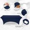 imageUtopia Kitchen Spandex Tablecloth 1 Pack 6FT White 200 GSM Tight Fitted Washable and Wrinkle Resistant Stretch Rectangular Patio Table Cover for Event Wedding ampamp Banquet 72Lx30Wx30H InchNavy Blue