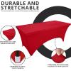 imageUtopia Kitchen Spandex Tablecloth 1 Pack 6FT White 200 GSM Tight Fitted Washable and Wrinkle Resistant Stretch Rectangular Patio Table Cover for Event Wedding ampamp Banquet 72Lx30Wx30H InchRed
