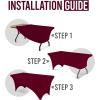 imageUtopia Kitchen Spandex Tablecloth 1 Pack 6FT White 200 GSM Tight Fitted Washable and Wrinkle Resistant Stretch Rectangular Patio Table Cover for Event Wedding ampamp Banquet 72Lx30Wx30H InchBurgundy