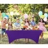 imageUtopia Kitchen Spandex Tablecloth 1 Pack 6FT White 200 GSM Tight Fitted Washable and Wrinkle Resistant Stretch Rectangular Patio Table Cover for Event Wedding ampamp Banquet 72Lx30Wx30H InchPurple