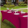 imageUtopia Kitchen Spandex Tablecloth 1 Pack 6FT White 200 GSM Tight Fitted Washable and Wrinkle Resistant Stretch Rectangular Patio Table Cover for Event Wedding ampamp Banquet 72Lx30Wx30H InchFuchsia