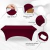 imageUtopia Kitchen Spandex Tablecloth 1 Pack 6FT White 200 GSM Tight Fitted Washable and Wrinkle Resistant Stretch Rectangular Patio Table Cover for Event Wedding ampamp Banquet 72Lx30Wx30H InchBurgundy