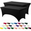 imageUtopia Kitchen Spandex Tablecloth 1 Pack 6FT White 200 GSM Tight Fitted Washable and Wrinkle Resistant Stretch Rectangular Patio Table Cover for Event Wedding ampamp Banquet 72Lx30Wx30H InchBlack