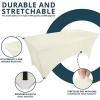 imageUtopia Kitchen Spandex Tablecloth 2 Pack 8FT White Tight Fitted Washable and Wrinkle Resistant Stretch Rectangular Patio Table Cover for Event Wedding Banquet ampamp Parties 96Lx30Wx30H InchIvory