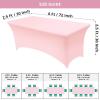 imageUtopia Kitchen Spandex Tablecloth 2 Pack 8FT White Tight Fitted Washable and Wrinkle Resistant Stretch Rectangular Patio Table Cover for Event Wedding Banquet ampamp Parties 96Lx30Wx30H InchPink