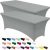 imageUtopia Kitchen Spandex Tablecloth 2 Pack 8FT White Tight Fitted Washable and Wrinkle Resistant Stretch Rectangular Patio Table Cover for Event Wedding Banquet ampamp Parties 96Lx30Wx30H InchGrey