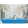 imageUtopia Kitchen Spandex Tablecloth 2 Pack 8FT White Tight Fitted Washable and Wrinkle Resistant Stretch Rectangular Patio Table Cover for Event Wedding Banquet ampamp Parties 96Lx30Wx30H InchTurquoise
