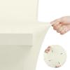 imageUtopia Kitchen Spandex Tablecloth 2 Pack 8FT White Tight Fitted Washable and Wrinkle Resistant Stretch Rectangular Patio Table Cover for Event Wedding Banquet ampamp Parties 96Lx30Wx30H InchIvory