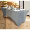 imageUtopia Kitchen Spandex Tablecloth 2 Pack 8FT White Tight Fitted Washable and Wrinkle Resistant Stretch Rectangular Patio Table Cover for Event Wedding Banquet ampamp Parties 96Lx30Wx30H InchGrey