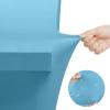 imageUtopia Kitchen Spandex Tablecloth 2 Pack 8FT White Tight Fitted Washable and Wrinkle Resistant Stretch Rectangular Patio Table Cover for Event Wedding Banquet ampamp Parties 96Lx30Wx30H InchBlue Mist