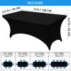 imageUtopia Kitchen Spandex Tablecloth 2 Pack 8FT White Tight Fitted Washable and Wrinkle Resistant Stretch Rectangular Patio Table Cover for Event Wedding Banquet ampamp Parties 96Lx30Wx30H InchBlack