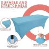 imageUtopia Kitchen Spandex Tablecloth 2 Pack 8FT White Tight Fitted Washable and Wrinkle Resistant Stretch Rectangular Patio Table Cover for Event Wedding Banquet ampamp Parties 96Lx30Wx30H InchBlue Mist