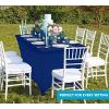 imageUtopia Kitchen Spandex Tablecloth 2 Pack 8FT White Tight Fitted Washable and Wrinkle Resistant Stretch Rectangular Patio Table Cover for Event Wedding Banquet ampamp Parties 96Lx30Wx30H InchBlue