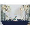 imageUtopia Kitchen Spandex Tablecloth 2 Pack 8FT White Tight Fitted Washable and Wrinkle Resistant Stretch Rectangular Patio Table Cover for Event Wedding Banquet ampamp Parties 96Lx30Wx30H InchNavy Blue