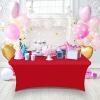 imageUtopia Kitchen Spandex Tablecloth 2 Pack 8FT White Tight Fitted Washable and Wrinkle Resistant Stretch Rectangular Patio Table Cover for Event Wedding Banquet ampamp Parties 96Lx30Wx30H InchRed