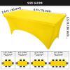 imageUtopia Kitchen Spandex Tablecloth 2 Pack 8FT White Tight Fitted Washable and Wrinkle Resistant Stretch Rectangular Patio Table Cover for Event Wedding Banquet ampamp Parties 96Lx30Wx30H InchYellow