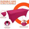 imageUtopia Kitchen Spandex Tablecloth 2 Pack 8FT White Tight Fitted Washable and Wrinkle Resistant Stretch Rectangular Patio Table Cover for Event Wedding Banquet ampamp Parties 96Lx30Wx30H InchFuchsia