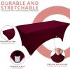 imageUtopia Kitchen Spandex Tablecloth 2 Pack 8FT White Tight Fitted Washable and Wrinkle Resistant Stretch Rectangular Patio Table Cover for Event Wedding Banquet ampamp Parties 96Lx30Wx30H InchBurgundy