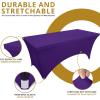 imageUtopia Kitchen Spandex Tablecloth 2 Pack 8FT White Tight Fitted Washable and Wrinkle Resistant Stretch Rectangular Patio Table Cover for Event Wedding Banquet ampamp Parties 96Lx30Wx30H InchPurple