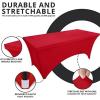 imageUtopia Kitchen Spandex Tablecloth 2 Pack 8FT White Tight Fitted Washable and Wrinkle Resistant Stretch Rectangular Patio Table Cover for Event Wedding Banquet ampamp Parties 96Lx30Wx30H InchRed