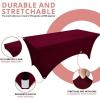 imageUtopia Kitchen Spandex Tablecloth 2 Pack 8FT White Tight Fitted Washable and Wrinkle Resistant Stretch Rectangular Patio Table Cover for Event Wedding Banquet ampamp Parties 96Lx30Wx30H InchBurgundy