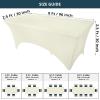 imageUtopia Kitchen Spandex Tablecloth 2 Pack 8FT White Tight Fitted Washable and Wrinkle Resistant Stretch Rectangular Patio Table Cover for Event Wedding Banquet ampamp Parties 96Lx30Wx30H InchIvory