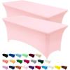 imageUtopia Kitchen Spandex Tablecloth 2 Pack 8FT White Tight Fitted Washable and Wrinkle Resistant Stretch Rectangular Patio Table Cover for Event Wedding Banquet ampamp Parties 96Lx30Wx30H InchPink
