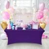imageUtopia Kitchen Spandex Tablecloth 2 Pack 8FT White Tight Fitted Washable and Wrinkle Resistant Stretch Rectangular Patio Table Cover for Event Wedding Banquet ampamp Parties 96Lx30Wx30H InchPurple