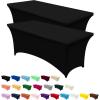 imageUtopia Kitchen Spandex Tablecloth 2 Pack 8FT White Tight Fitted Washable and Wrinkle Resistant Stretch Rectangular Patio Table Cover for Event Wedding Banquet ampamp Parties 96Lx30Wx30H InchBlack