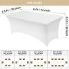 imageUtopia Kitchen Spandex Tablecloth 2 Pack 8FT White Tight Fitted Washable and Wrinkle Resistant Stretch Rectangular Patio Table Cover for Event Wedding Banquet ampamp Parties 96Lx30Wx30H InchWhite
