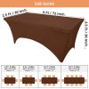 imageUtopia Kitchen Spandex Tablecloth 2 Pack 8FT White Tight Fitted Washable and Wrinkle Resistant Stretch Rectangular Patio Table Cover for Event Wedding Banquet ampamp Parties 96Lx30Wx30H InchLight Coffee