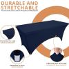 imageUtopia Kitchen Spandex Tablecloth 2 Pack 8FT White Tight Fitted Washable and Wrinkle Resistant Stretch Rectangular Patio Table Cover for Event Wedding Banquet ampamp Parties 96Lx30Wx30H InchNavy