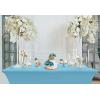 imageUtopia Kitchen Spandex Tablecloth 2 Pack 8FT White Tight Fitted Washable and Wrinkle Resistant Stretch Rectangular Patio Table Cover for Event Wedding Banquet ampamp Parties 96Lx30Wx30H InchBlue Mist