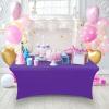 imageUtopia Kitchen Spandex Tablecloth 2 Pack 8FT White Tight Fitted Washable and Wrinkle Resistant Stretch Rectangular Patio Table Cover for Event Wedding Banquet ampamp Parties 96Lx30Wx30H InchPurple