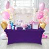 imageUtopia Kitchen Spandex Tablecloth 2 Pack 8FT White Tight Fitted Washable and Wrinkle Resistant Stretch Rectangular Patio Table Cover for Event Wedding Banquet ampamp Parties 96Lx30Wx30H InchPurple