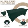 imageUtopia Kitchen Spandex Tablecloth 2 Pack 8FT White Tight Fitted Washable and Wrinkle Resistant Stretch Rectangular Patio Table Cover for Event Wedding Banquet ampamp Parties 96Lx30Wx30H InchHunter Green