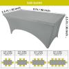 imageUtopia Kitchen Spandex Tablecloth 2 Pack 8FT White Tight Fitted Washable and Wrinkle Resistant Stretch Rectangular Patio Table Cover for Event Wedding Banquet ampamp Parties 96Lx30Wx30H InchGrey