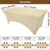 imageUtopia Kitchen Spandex Tablecloth 2 Pack 8FT White Tight Fitted Washable and Wrinkle Resistant Stretch Rectangular Patio Table Cover for Event Wedding Banquet ampamp Parties 96Lx30Wx30H InchChampagne