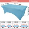 imageUtopia Kitchen Spandex Tablecloth 2 Pack 8FT White Tight Fitted Washable and Wrinkle Resistant Stretch Rectangular Patio Table Cover for Event Wedding Banquet ampamp Parties 96Lx30Wx30H InchBlue Mist