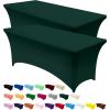 imageUtopia Kitchen Spandex Tablecloth 2 Pack 8FT White Tight Fitted Washable and Wrinkle Resistant Stretch Rectangular Patio Table Cover for Event Wedding Banquet ampamp Parties 96Lx30Wx30H InchHunter Green