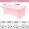 imageUtopia Kitchen Spandex Tablecloth 2 Pack 8FT White Tight Fitted Washable and Wrinkle Resistant Stretch Rectangular Patio Table Cover for Event Wedding Banquet ampamp Parties 96Lx30Wx30H InchPink