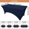 imageUtopia Kitchen Spandex Tablecloth 2 Pack 8FT White Tight Fitted Washable and Wrinkle Resistant Stretch Rectangular Patio Table Cover for Event Wedding Banquet ampamp Parties 96Lx30Wx30H InchNavy Blue