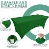 imageUtopia Kitchen Spandex Tablecloth 2 Pack 8FT White Tight Fitted Washable and Wrinkle Resistant Stretch Rectangular Patio Table Cover for Event Wedding Banquet ampamp Parties 96Lx30Wx30H InchEmerald Green