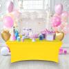 imageUtopia Kitchen Spandex Tablecloth 2 Pack 8FT White Tight Fitted Washable and Wrinkle Resistant Stretch Rectangular Patio Table Cover for Event Wedding Banquet ampamp Parties 96Lx30Wx30H InchYellow